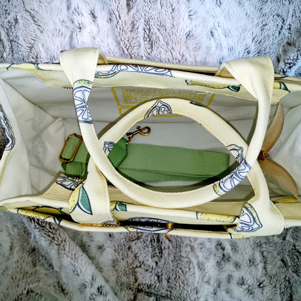 Coach New York Lemon Print Tote Bag - Cream and Green - Picture 7 of 7